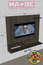 CENTRO DE ENTRETENIMIENTO 1.40ANCHO (MTS) X 1.10ALTO (MTS) X 25PROF. (CM) – CÓDIGO M0-716