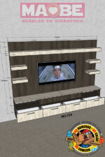 CENTRO DE ENTRETENIMIENTO 2.70ANCHO (MTS) X 2.00ALTO (MTS) X 40PROF. (CM) – CÓDIGO M0-719 - Imagen 2