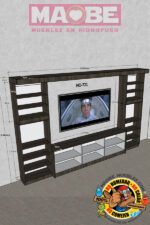 MUEBLE PARA TELEVISIÓN 3.67ANCHO (MTS) X 2.40ALTO (MTS) X 40PROF. (CM) – CÓDIGO M0-721 - Imagen 2