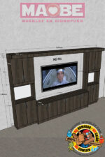 MUEBLE PARA TELEVISIÓN 3.67ANCHO (MTS) X 2.40ALTO (MTS) X 40PROF. (CM) – CÓDIGO M0-721