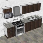 Cocina con granito 60cm + 1.80mts Aéreo, 60cm + 1.80mts Base ancho – Código MO-765