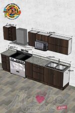 Cocina con granito 50cm + 1.90mts Aéreo, 50cm + 1.90mts Base ancho – Código MO-766 - Imagen 5