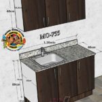 Cocina con granito 1.20mts Aéreo, 1.20mts Base ancho – Código MO-755
