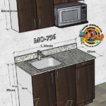 Cocina con granito 1.20mts Aéreo, 1.20mts Base ancho – Código MO-756