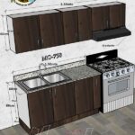 Cocina con granito 2.30mts Aéreo, 1.50mts Base ancho – Código MO-758