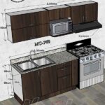 Cocina con granito 2.30mts Aéreo, 1.50mts Base ancho – Código MO-760